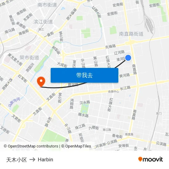 天木小区 to Harbin map