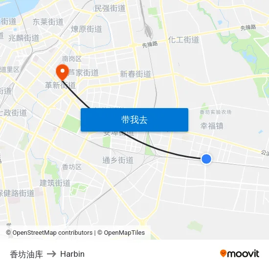 香坊油库 to Harbin map