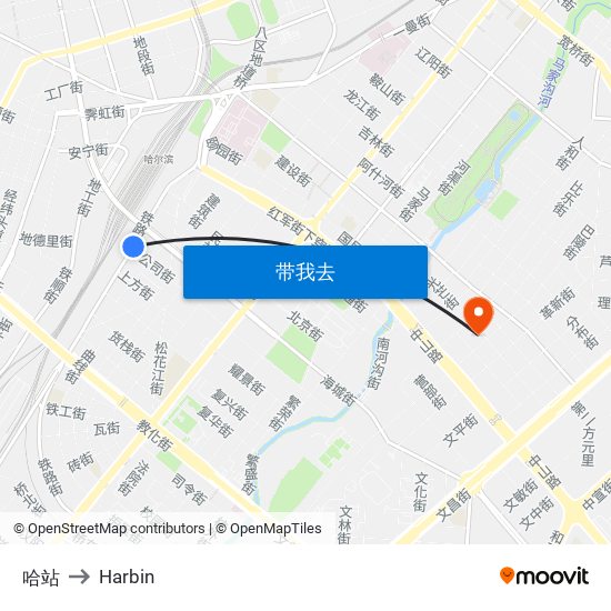 哈站 to Harbin map