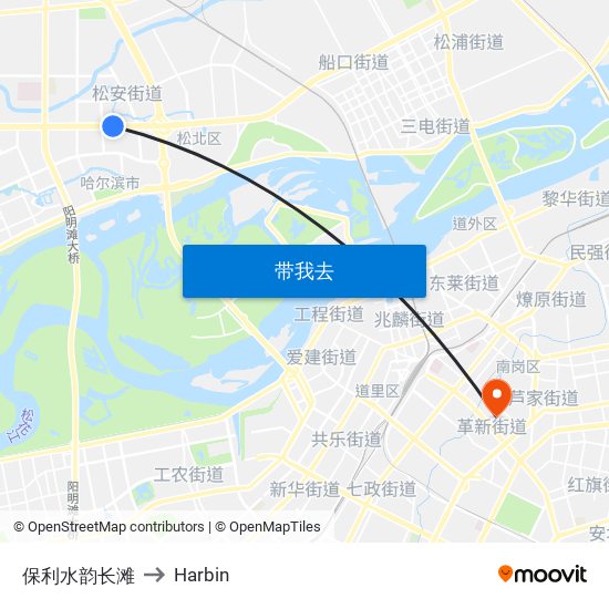 保利水韵长滩 to Harbin map