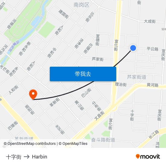 十字街 to Harbin map