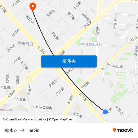 赣水路 to Harbin map