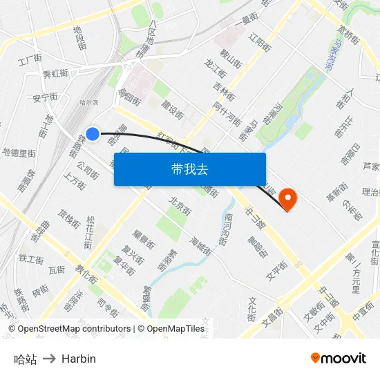 哈站 to Harbin map