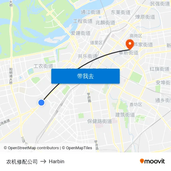 农机修配公司 to Harbin map