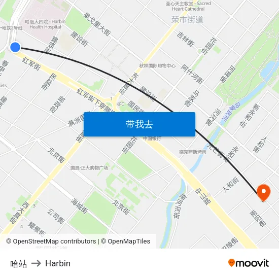 哈站 to Harbin map