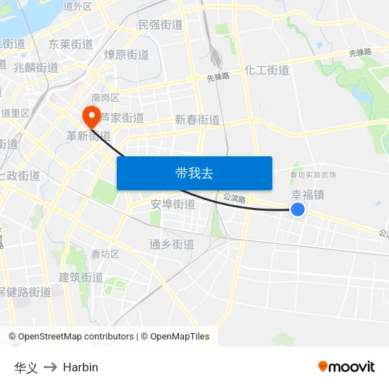 华义 to Harbin map