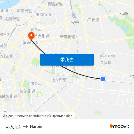 香坊油库 to Harbin map