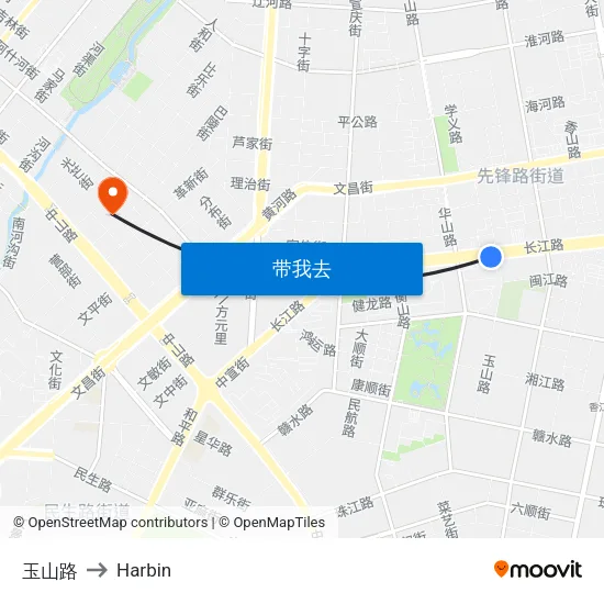 玉山路 to Harbin map