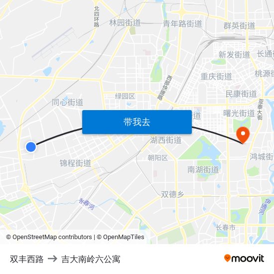 双丰西路 to 吉大南岭六公寓 map