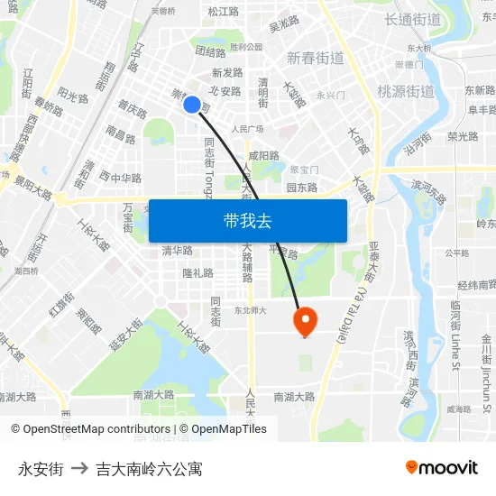 永安街 to 吉大南岭六公寓 map