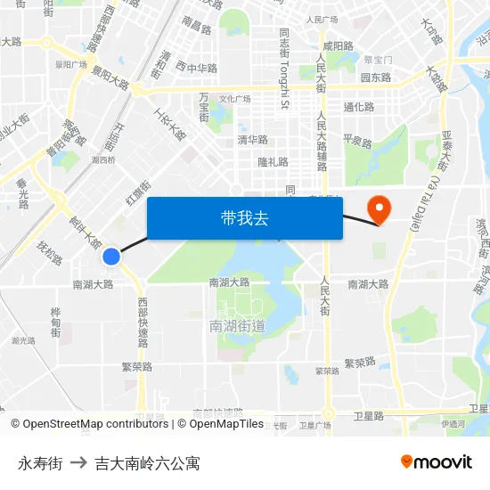永寿街 to 吉大南岭六公寓 map