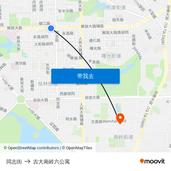 同志街 to 吉大南岭六公寓 map