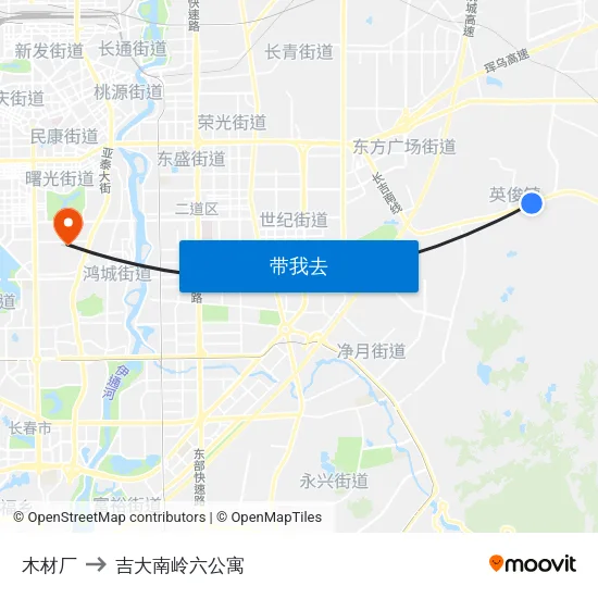 木材厂 to 吉大南岭六公寓 map