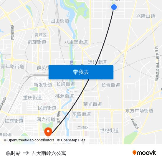临时站 to 吉大南岭六公寓 map