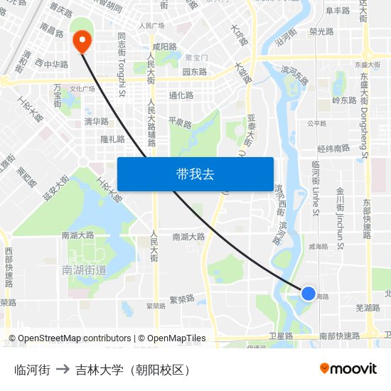 临河街 to 吉林大学（朝阳校区） map
