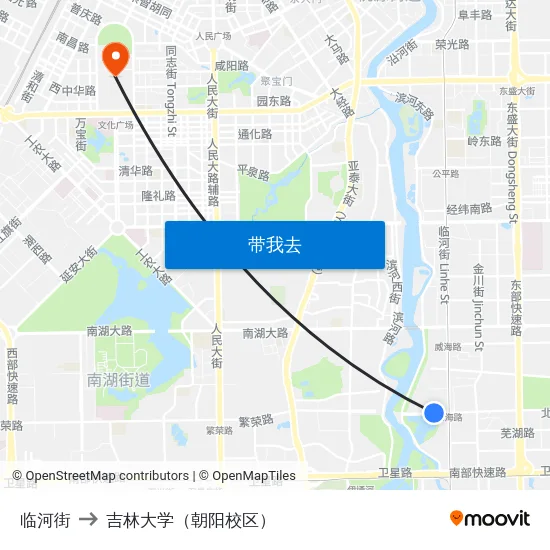 临河街 to 吉林大学（朝阳校区） map