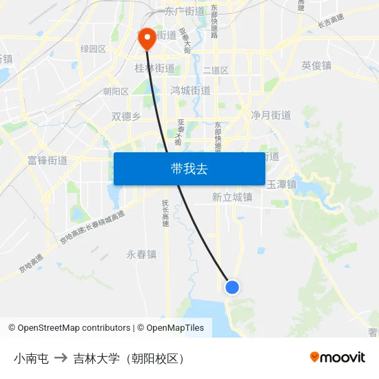 小南屯 to 吉林大学（朝阳校区） map
