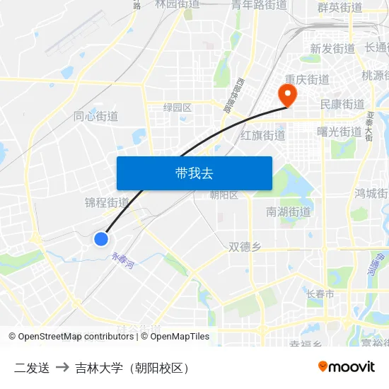 二发送 to 吉林大学（朝阳校区） map