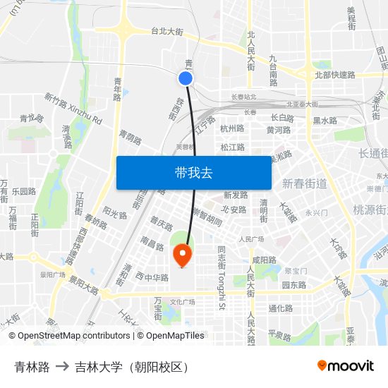 青林路 to 吉林大学（朝阳校区） map