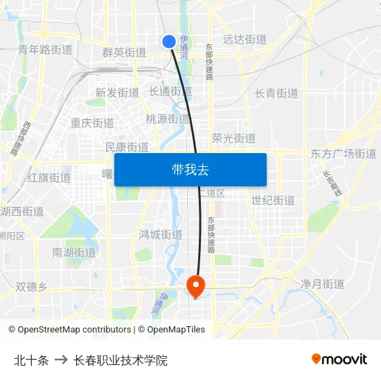 北十条 to 长春职业技术学院 map
