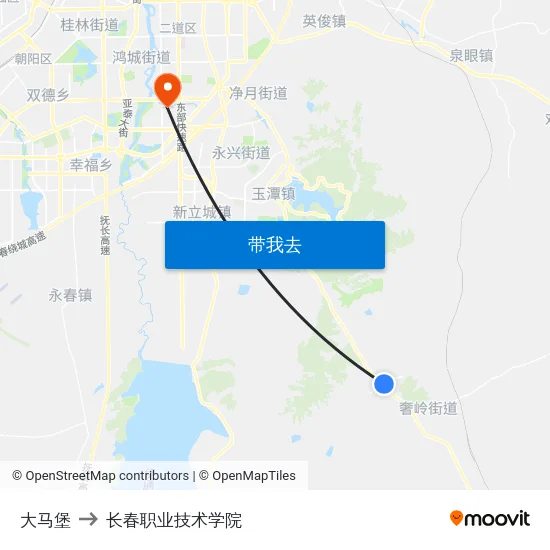 大马堡 to 长春职业技术学院 map