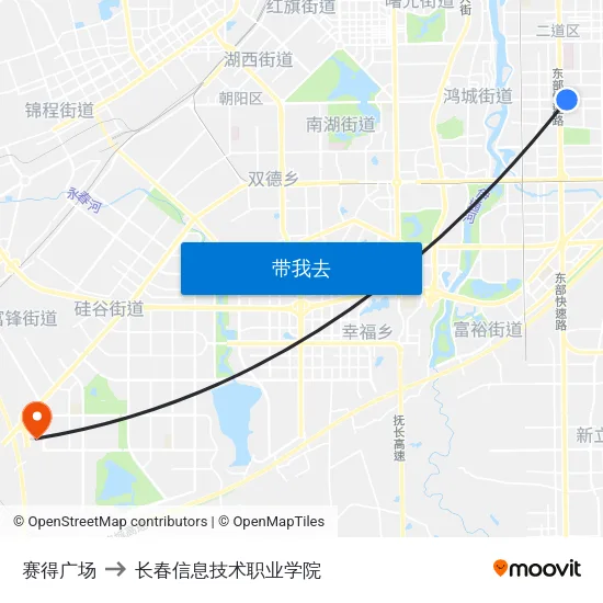 赛得广场 to 长春信息技术职业学院 map