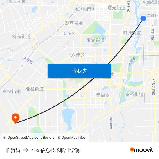 临河街 to 长春信息技术职业学院 map