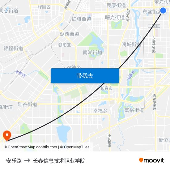 安乐路 to 长春信息技术职业学院 map