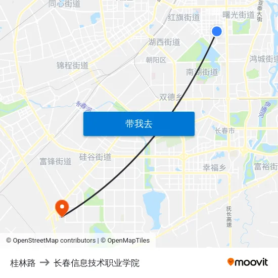 桂林路 to 长春信息技术职业学院 map