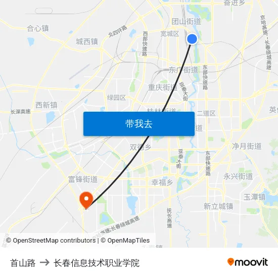 首山路 to 长春信息技术职业学院 map