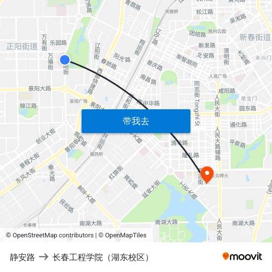 静安路 to 长春工程学院（湖东校区） map
