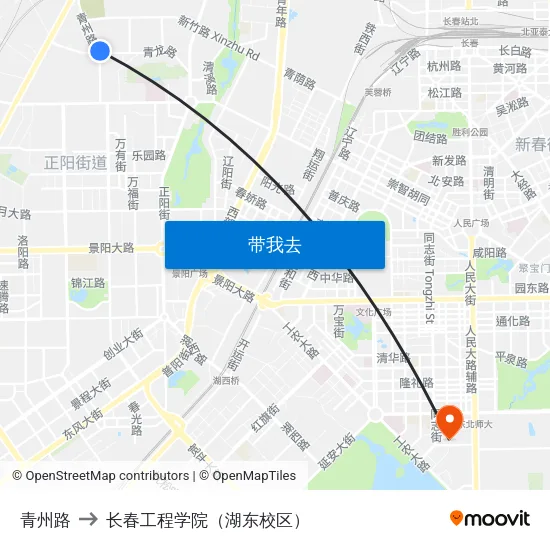 青州路 to 长春工程学院（湖东校区） map