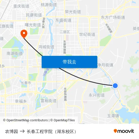 农博园 to 长春工程学院（湖东校区） map