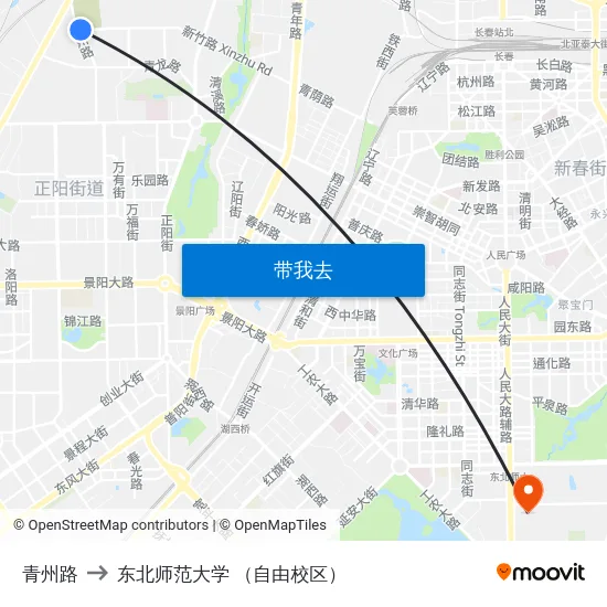 青州路 to 东北师范大学 （自由校区） map