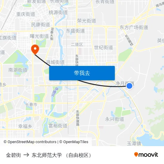 金碧街 to 东北师范大学 （自由校区） map