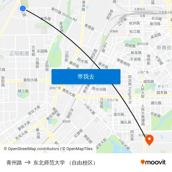 青州路 to 东北师范大学 （自由校区） map