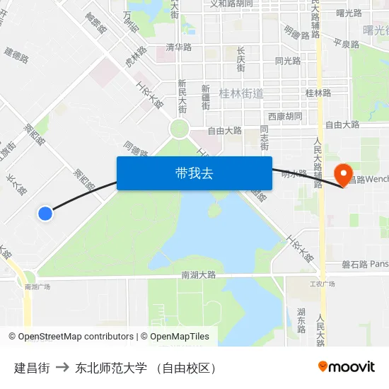 建昌街 to 东北师范大学 （自由校区） map