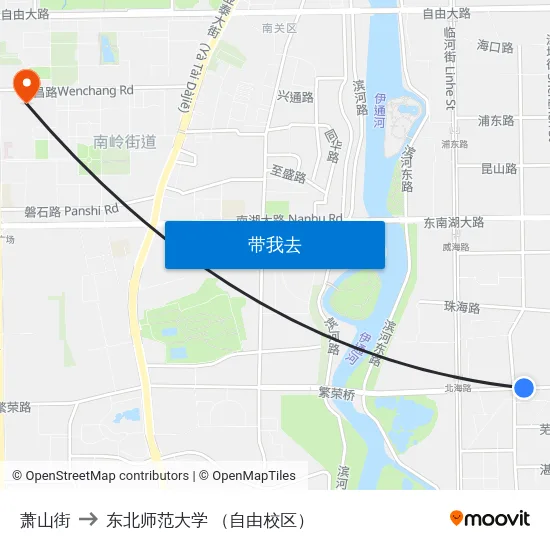 萧山街 to 东北师范大学 （自由校区） map