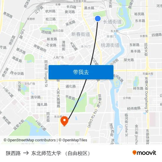 陕西路 to 东北师范大学 （自由校区） map