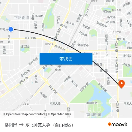 洛阳街 to 东北师范大学 （自由校区） map