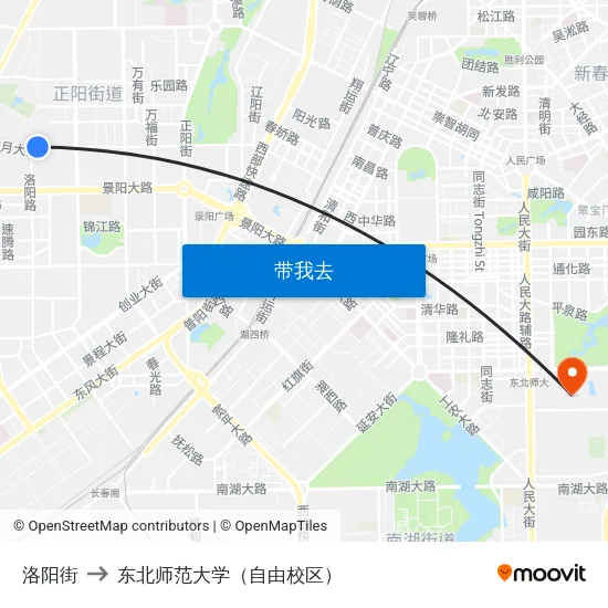 洛阳街 to 东北师范大学（自由校区） map
