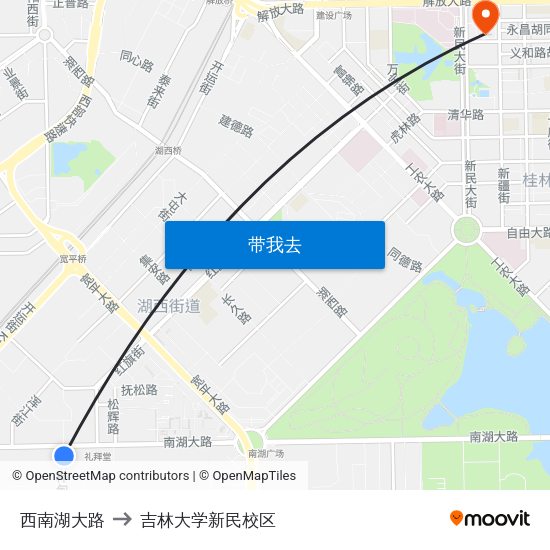 西南湖大路 to 吉林大学新民校区 map