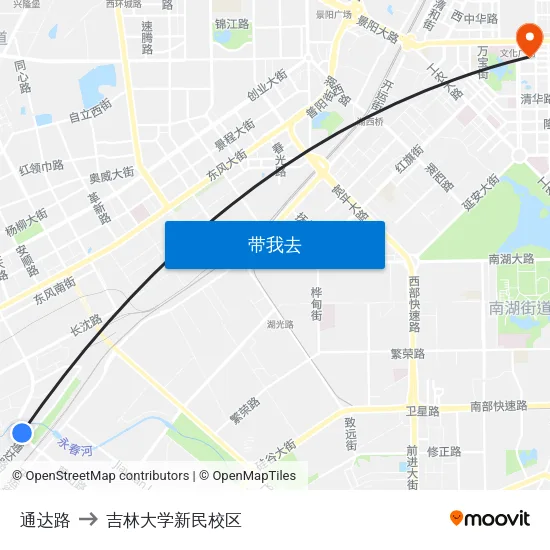 通达路 to 吉林大学新民校区 map