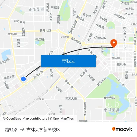 越野路 to 吉林大学新民校区 map