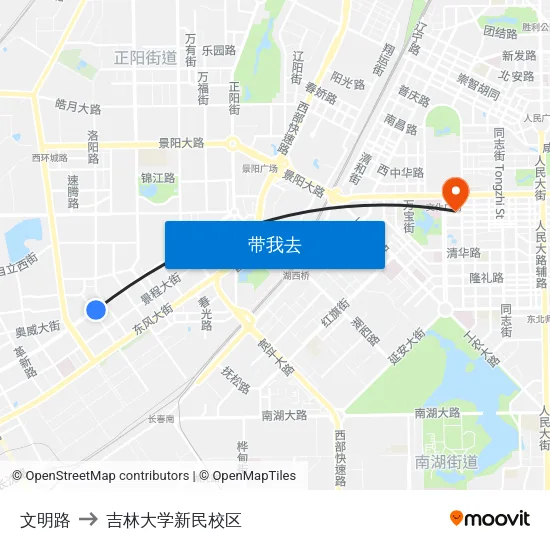 文明路 to 吉林大学新民校区 map