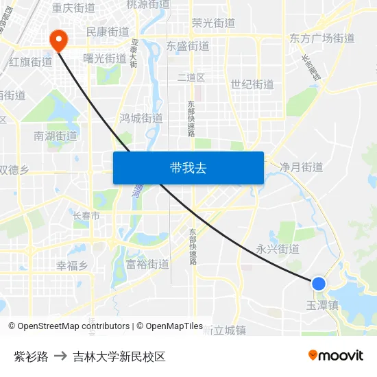 紫衫路 to 吉林大学新民校区 map