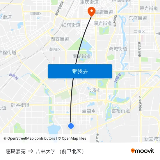 惠民嘉苑 to 吉林大学 （前卫北区） map