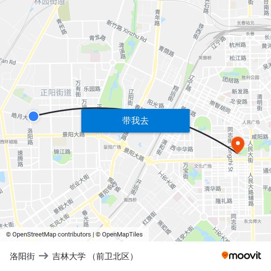 洛阳街 to 吉林大学 （前卫北区） map