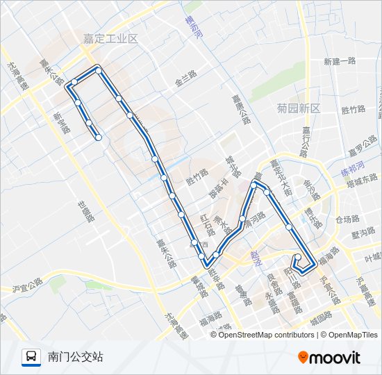 公交嘉定56路的线路图