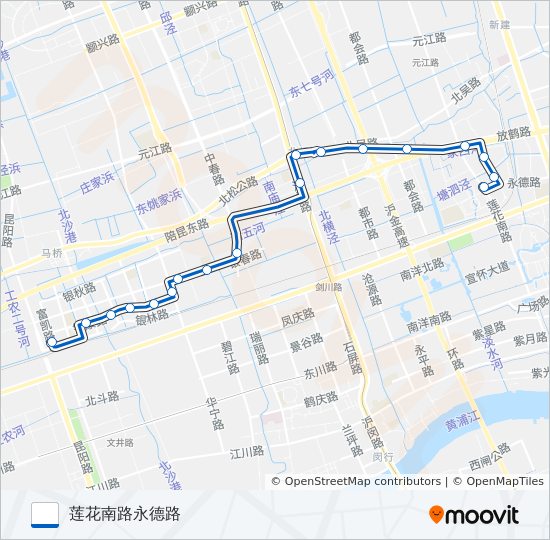 公交闵行37B线路的线路图